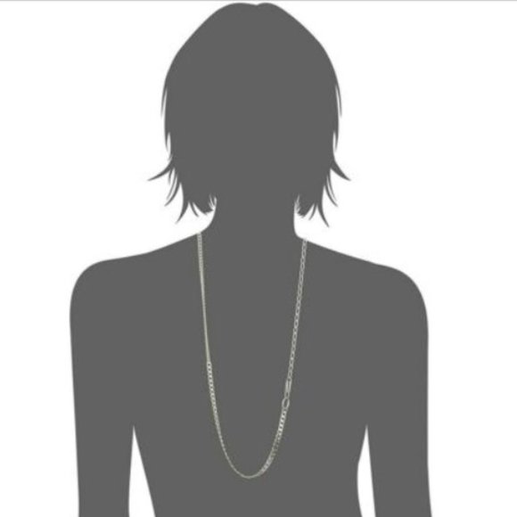 French connection gold mix chain pin circle chain long necklace - Picture 4 of 6